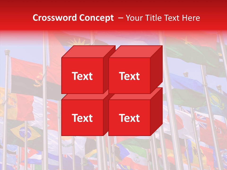 A Bunch Of Flags That Are Flying In The Air PowerPoint Template