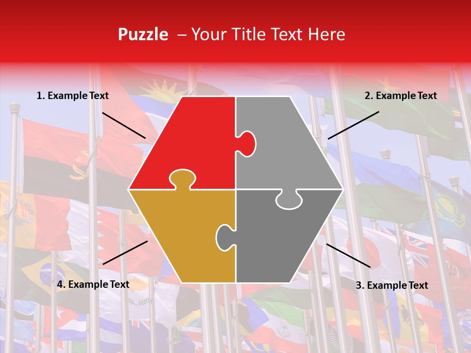 A Bunch Of Flags That Are Flying In The Air PowerPoint Template