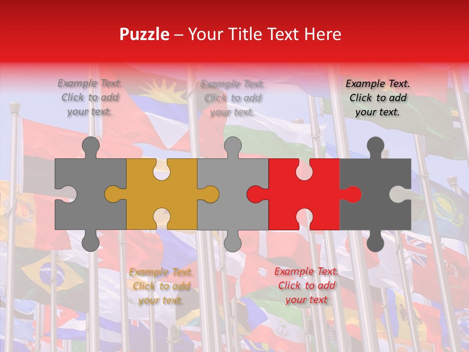 A Bunch Of Flags That Are Flying In The Air PowerPoint Template