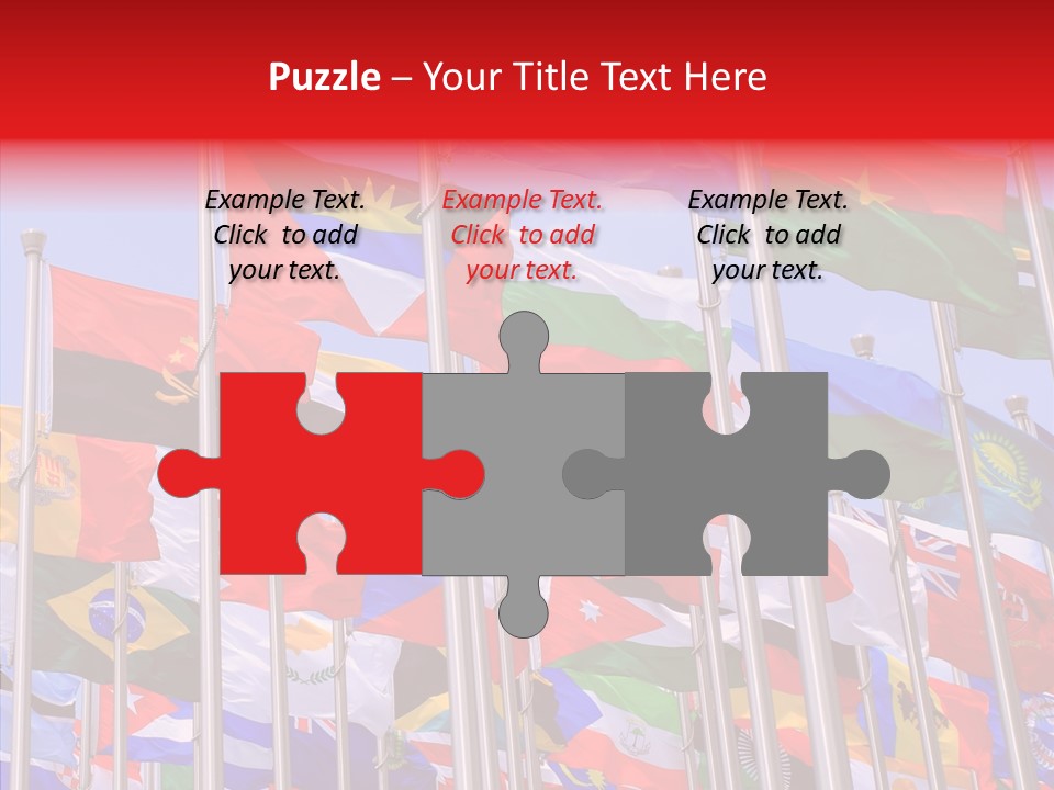 A Bunch Of Flags That Are Flying In The Air PowerPoint Template