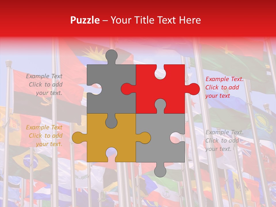 A Bunch Of Flags That Are Flying In The Air PowerPoint Template