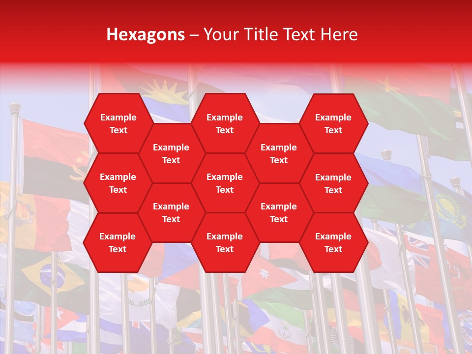 A Bunch Of Flags That Are Flying In The Air PowerPoint Template