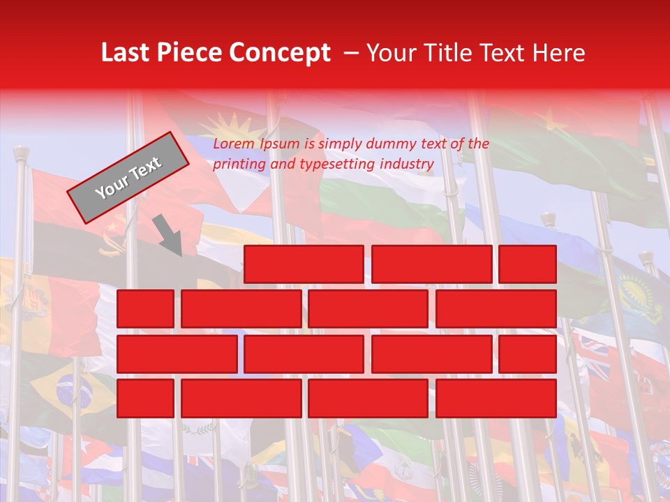 A Bunch Of Flags That Are Flying In The Air PowerPoint Template