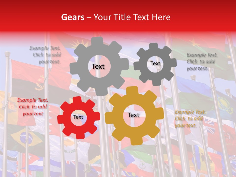 A Bunch Of Flags That Are Flying In The Air PowerPoint Template