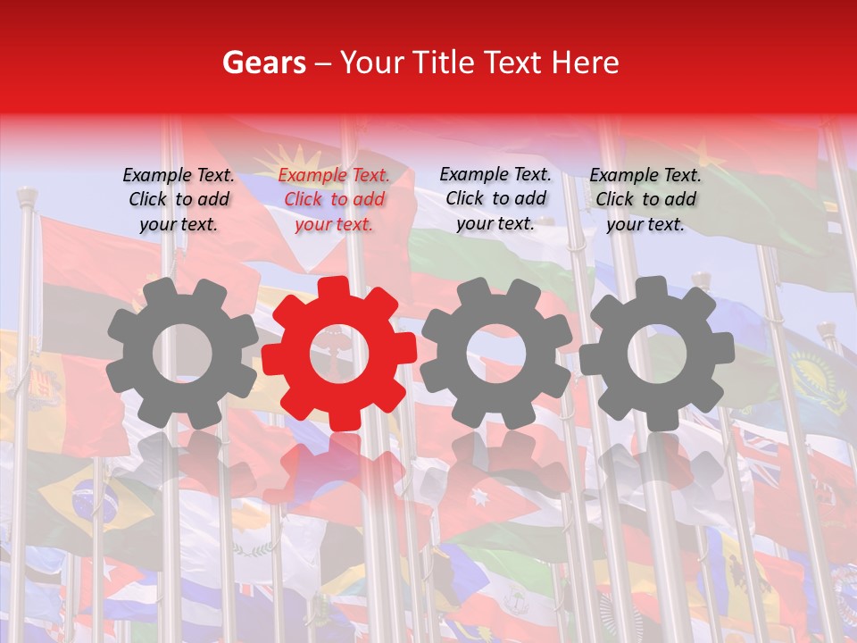 A Bunch Of Flags That Are Flying In The Air PowerPoint Template