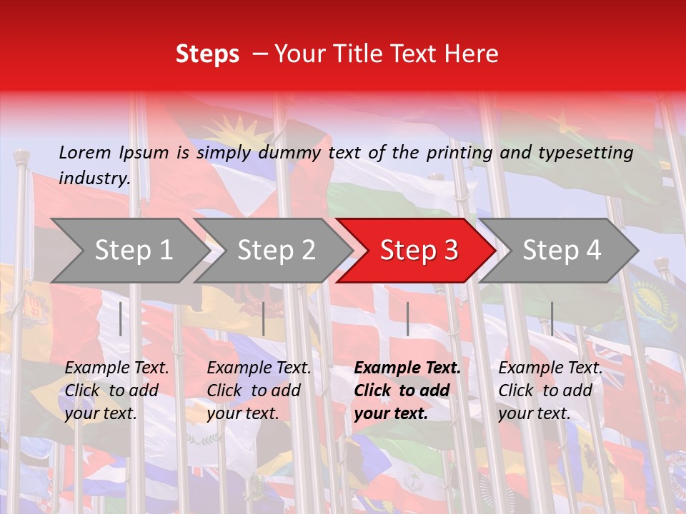 A Bunch Of Flags That Are Flying In The Air PowerPoint Template