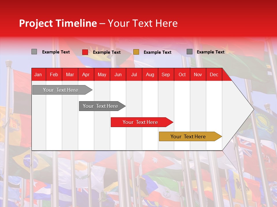 A Bunch Of Flags That Are Flying In The Air PowerPoint Template