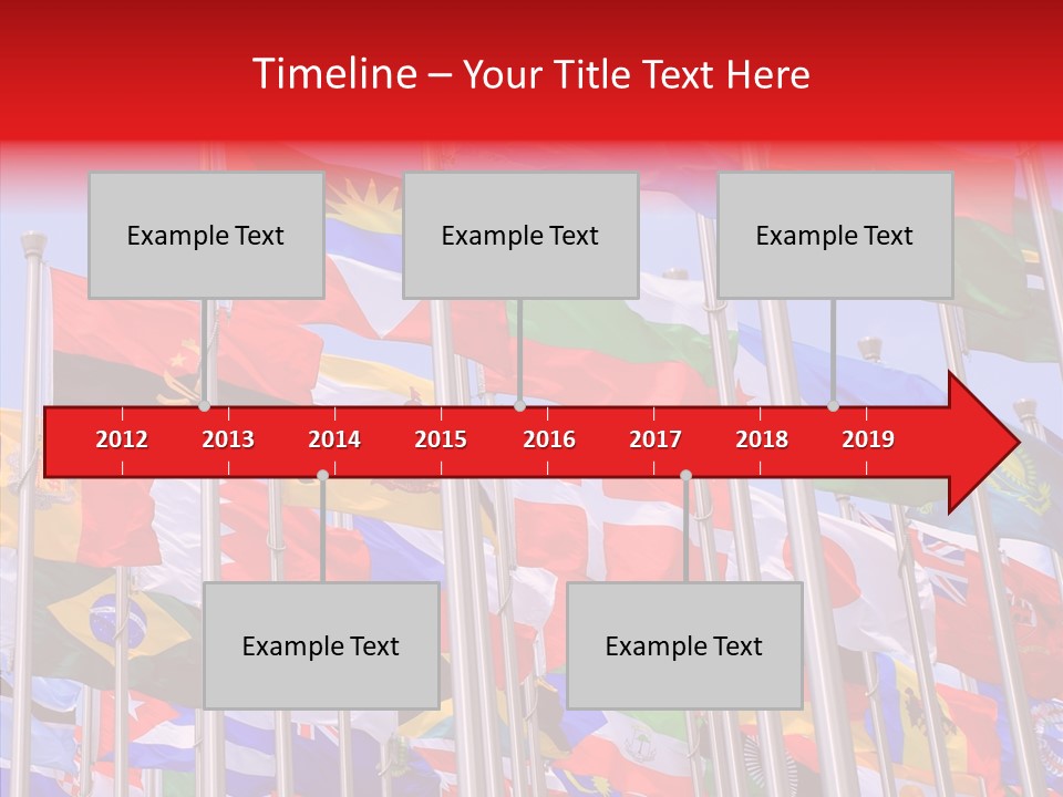 A Bunch Of Flags That Are Flying In The Air PowerPoint Template