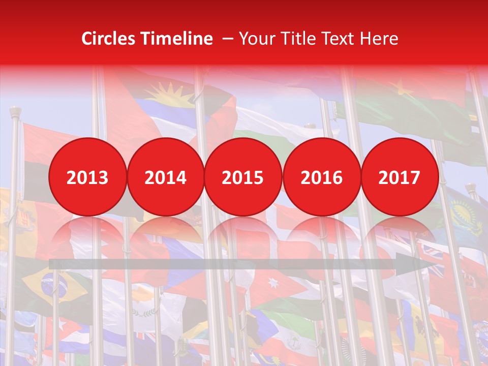 A Bunch Of Flags That Are Flying In The Air PowerPoint Template