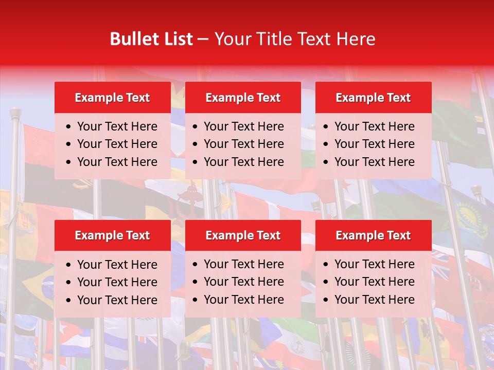 A Bunch Of Flags That Are Flying In The Air PowerPoint Template