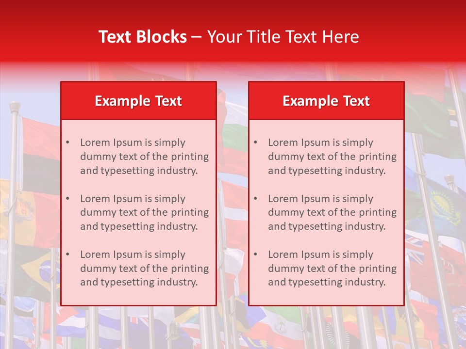 A Bunch Of Flags That Are Flying In The Air PowerPoint Template