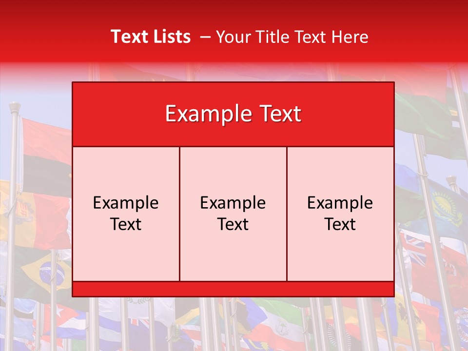 A Bunch Of Flags That Are Flying In The Air PowerPoint Template