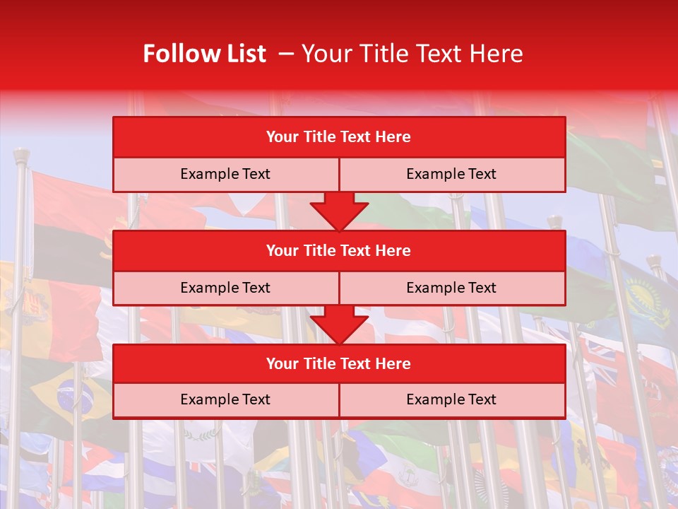 A Bunch Of Flags That Are Flying In The Air PowerPoint Template