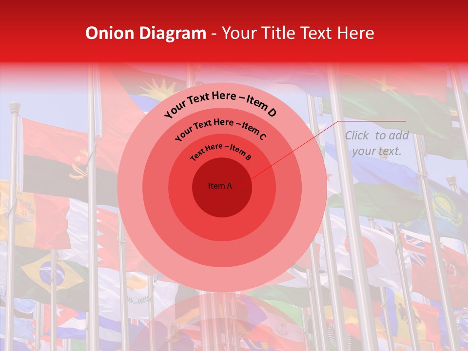 A Bunch Of Flags That Are Flying In The Air PowerPoint Template