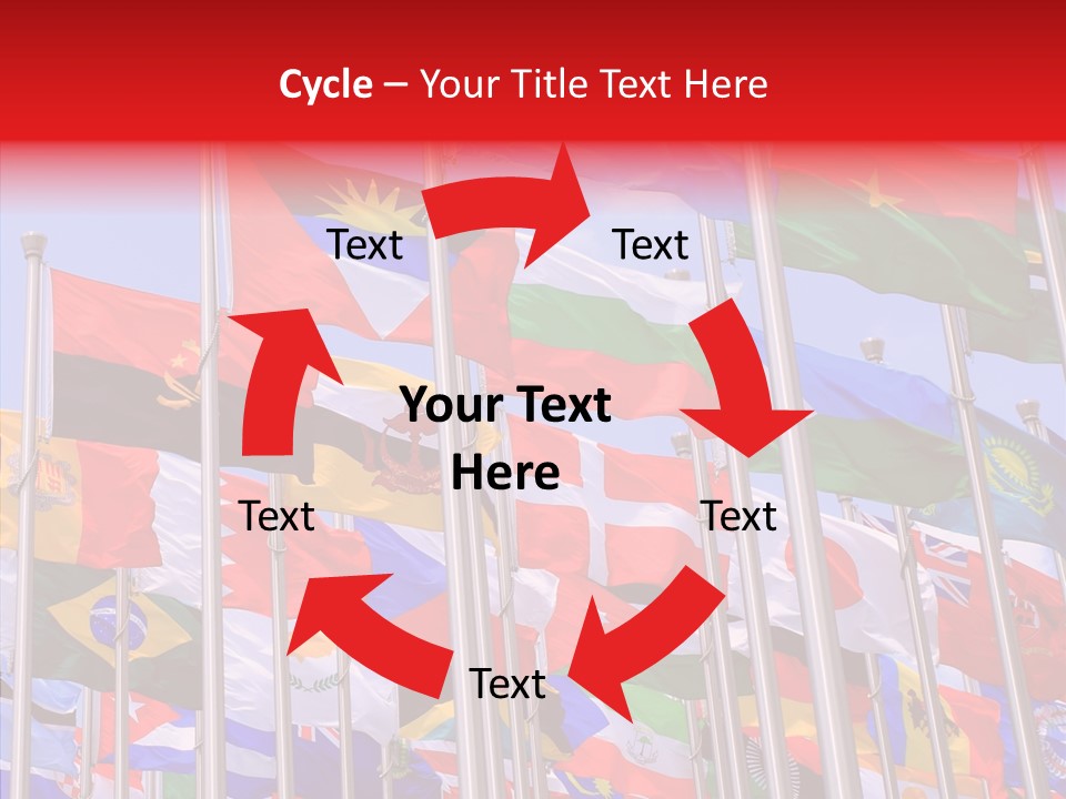 A Bunch Of Flags That Are Flying In The Air PowerPoint Template