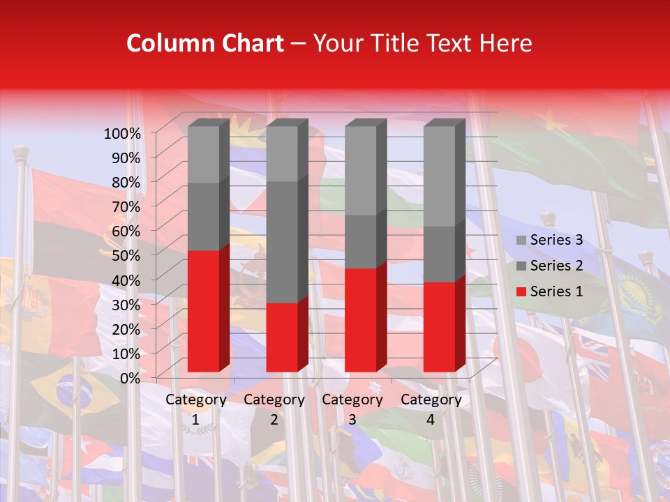 A Bunch Of Flags That Are Flying In The Air PowerPoint Template
