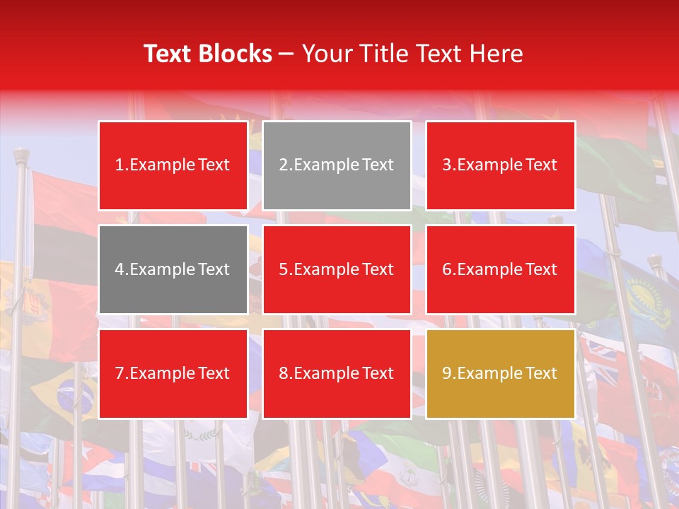 A Bunch Of Flags That Are Flying In The Air PowerPoint Template