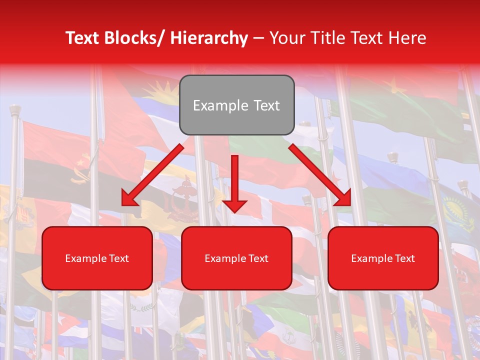 A Bunch Of Flags That Are Flying In The Air PowerPoint Template