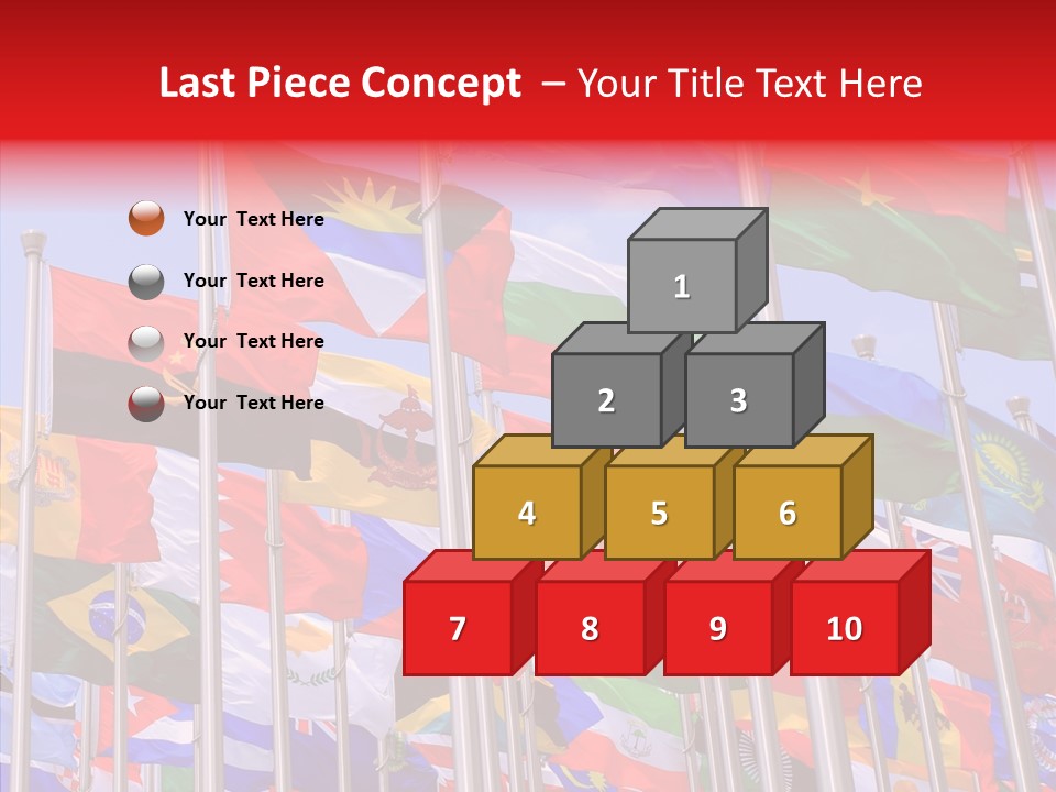 A Bunch Of Flags That Are Flying In The Air PowerPoint Template