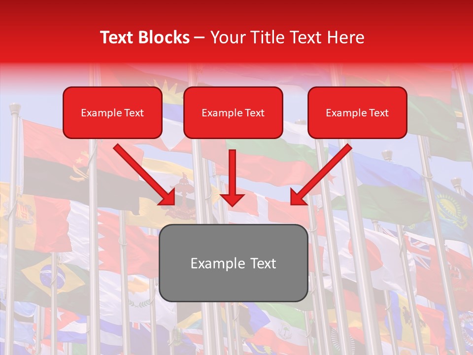 A Bunch Of Flags That Are Flying In The Air PowerPoint Template