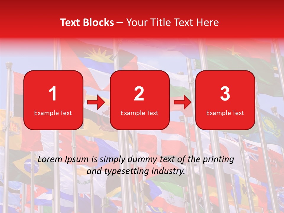 A Bunch Of Flags That Are Flying In The Air PowerPoint Template