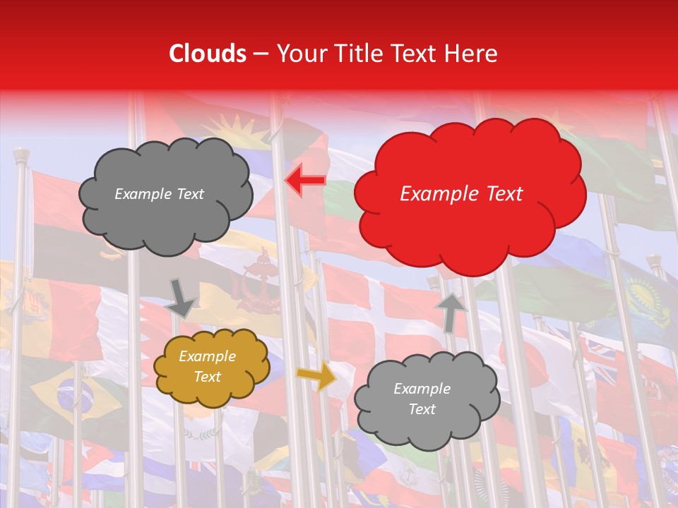 A Bunch Of Flags That Are Flying In The Air PowerPoint Template