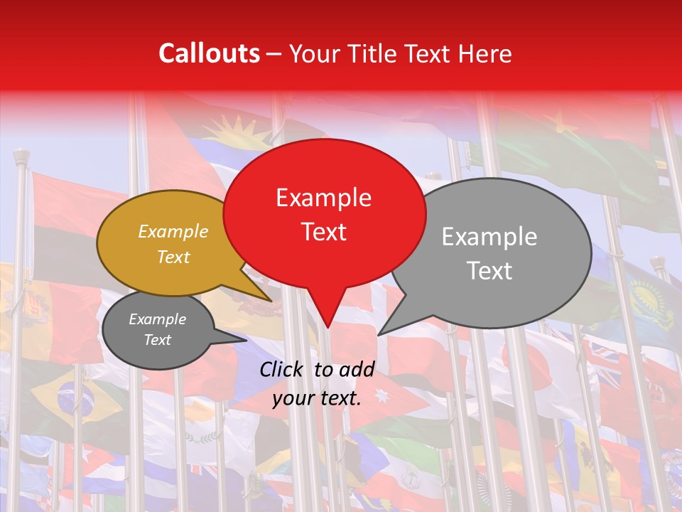 A Bunch Of Flags That Are Flying In The Air PowerPoint Template