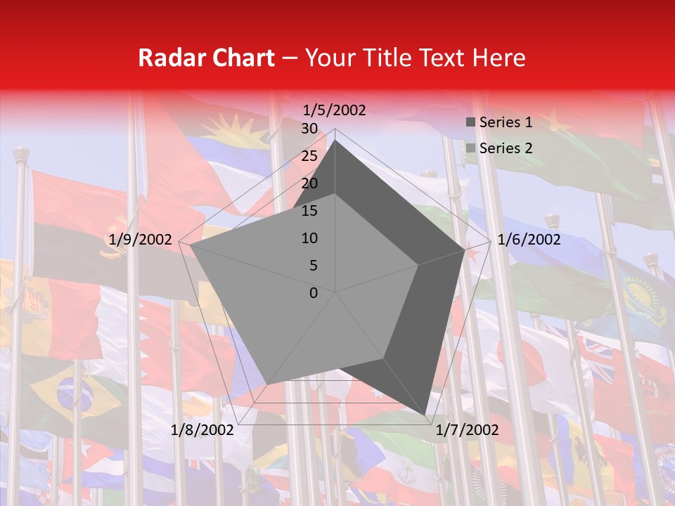 A Bunch Of Flags That Are Flying In The Air PowerPoint Template