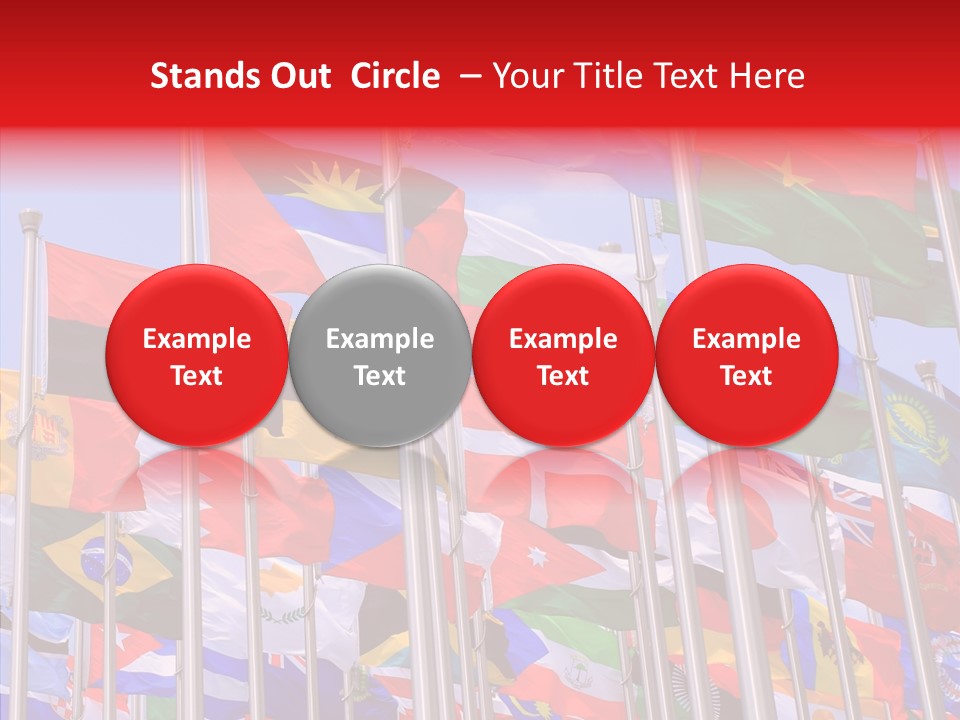 A Bunch Of Flags That Are Flying In The Air PowerPoint Template