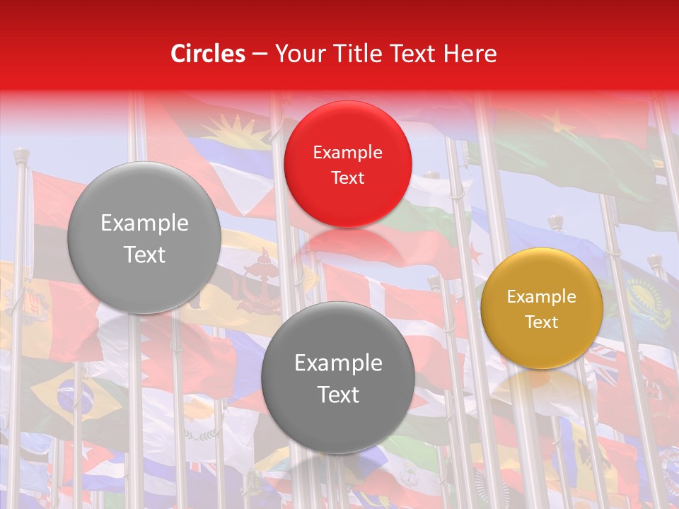 A Bunch Of Flags That Are Flying In The Air PowerPoint Template