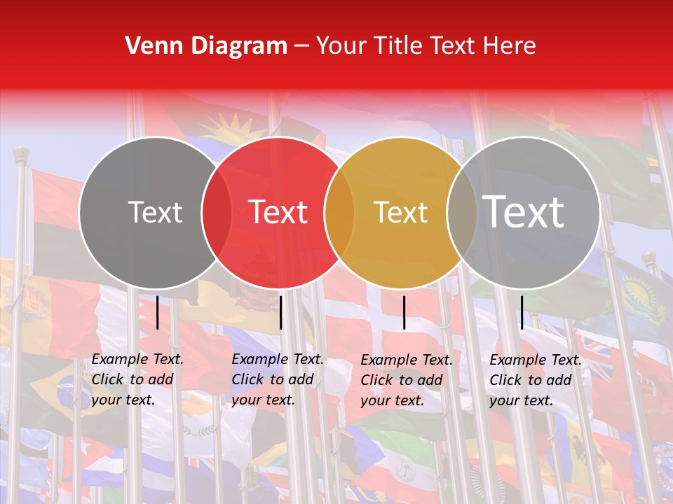 A Bunch Of Flags That Are Flying In The Air PowerPoint Template