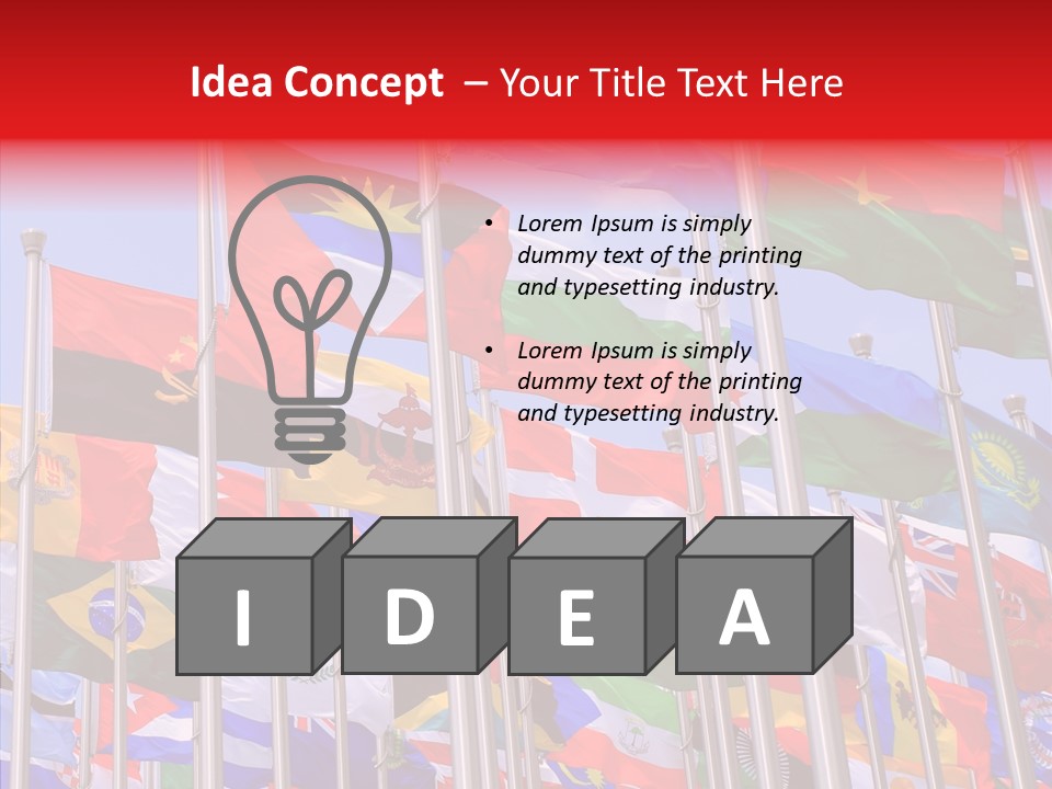 A Bunch Of Flags That Are Flying In The Air PowerPoint Template