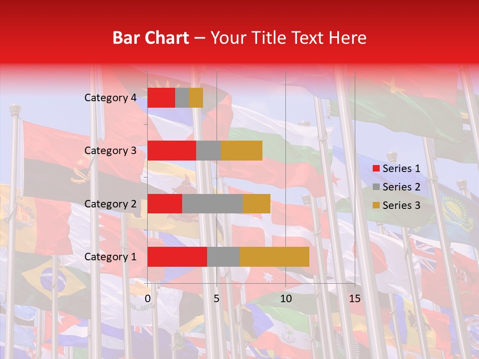 A Bunch Of Flags That Are Flying In The Air PowerPoint Template