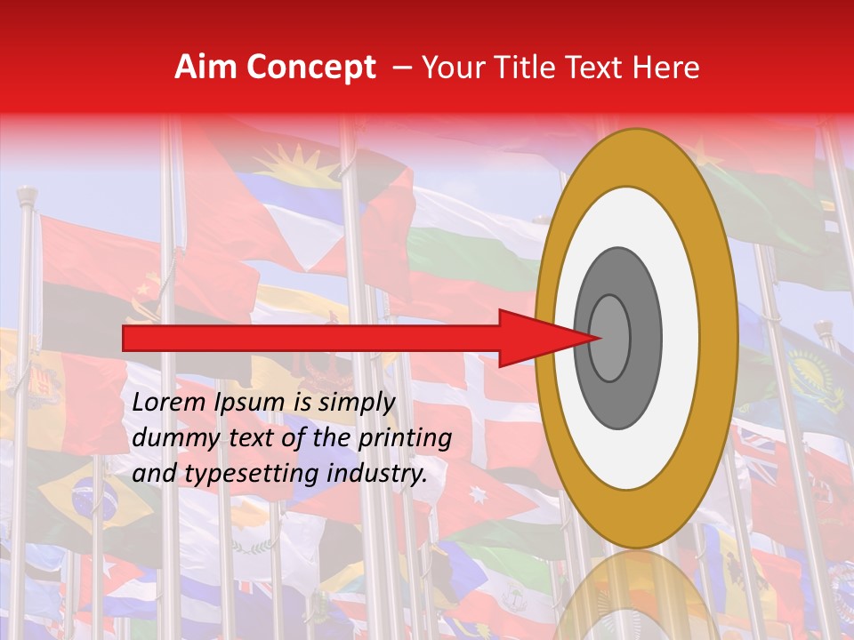 A Bunch Of Flags That Are Flying In The Air PowerPoint Template