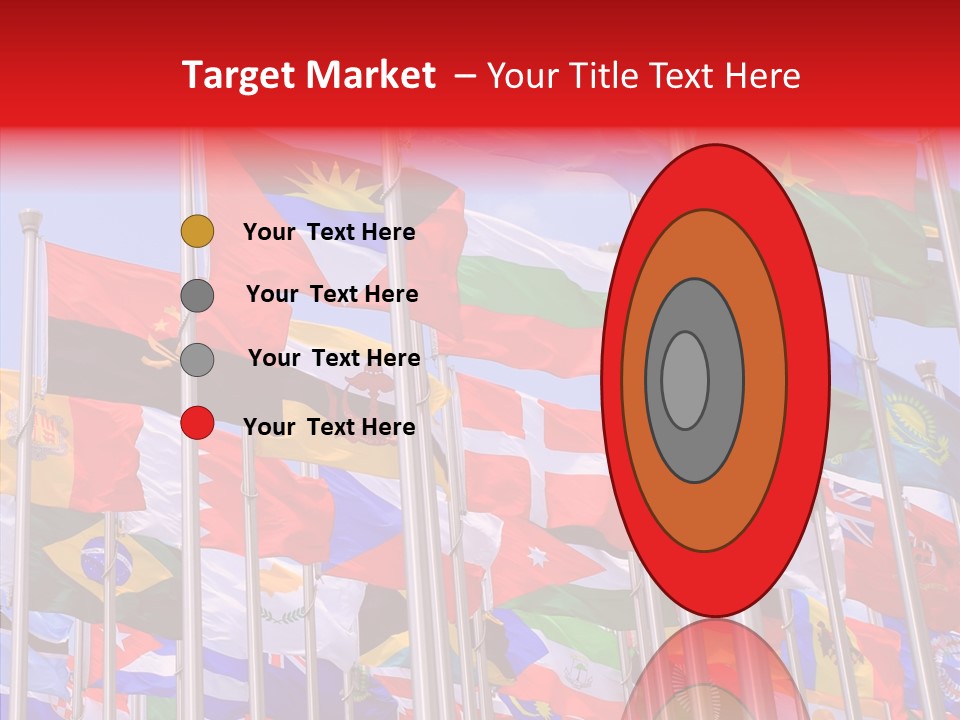 A Bunch Of Flags That Are Flying In The Air PowerPoint Template