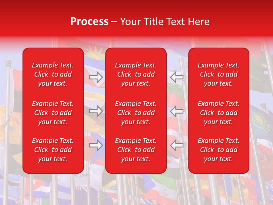 A Bunch Of Flags That Are Flying In The Air PowerPoint Template