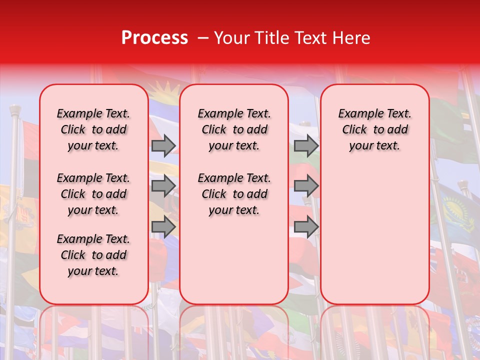 A Bunch Of Flags That Are Flying In The Air PowerPoint Template