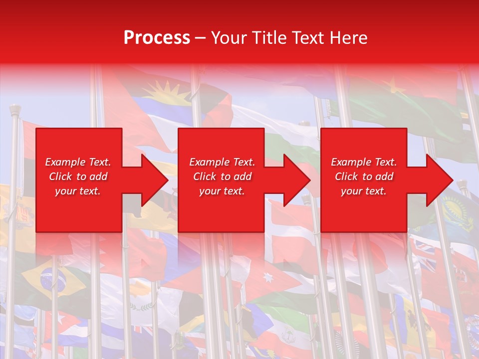 A Bunch Of Flags That Are Flying In The Air PowerPoint Template