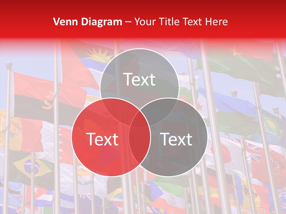 A Bunch Of Flags That Are Flying In The Air PowerPoint Template