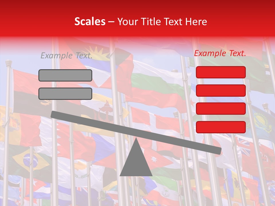 A Bunch Of Flags That Are Flying In The Air PowerPoint Template