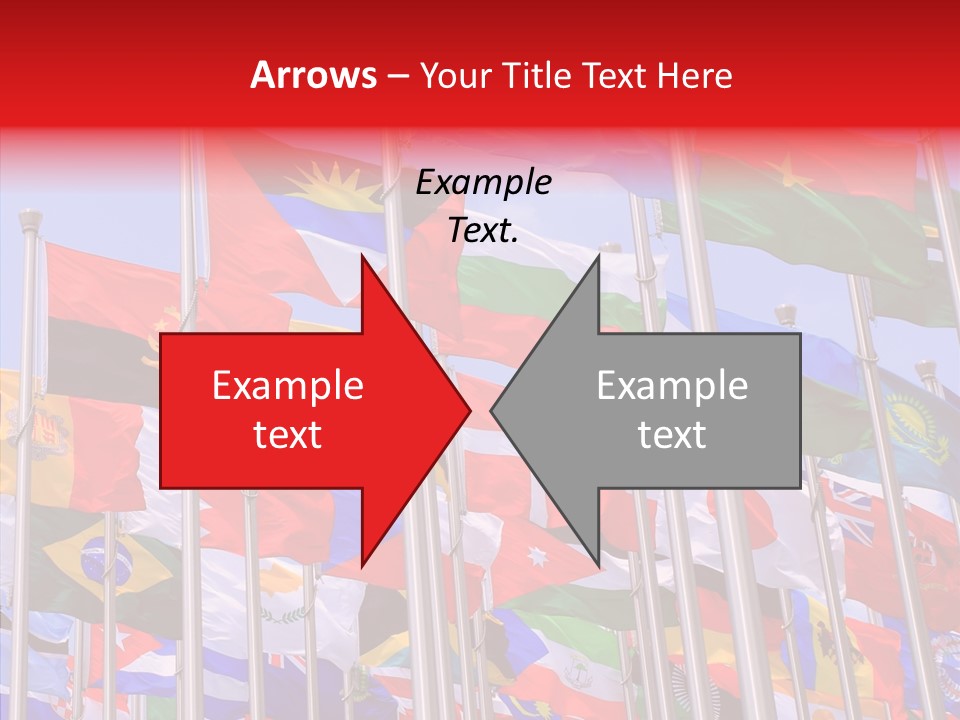 A Bunch Of Flags That Are Flying In The Air PowerPoint Template