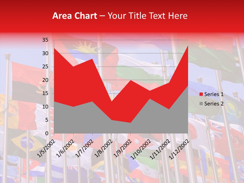 A Bunch Of Flags That Are Flying In The Air PowerPoint Template