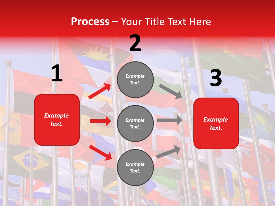 A Bunch Of Flags That Are Flying In The Air PowerPoint Template