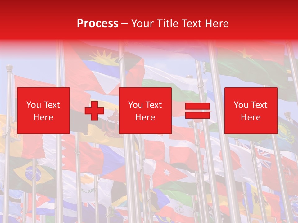 A Bunch Of Flags That Are Flying In The Air PowerPoint Template