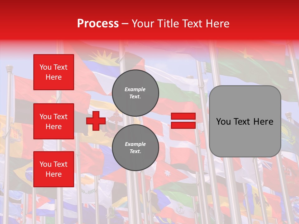 A Bunch Of Flags That Are Flying In The Air PowerPoint Template
