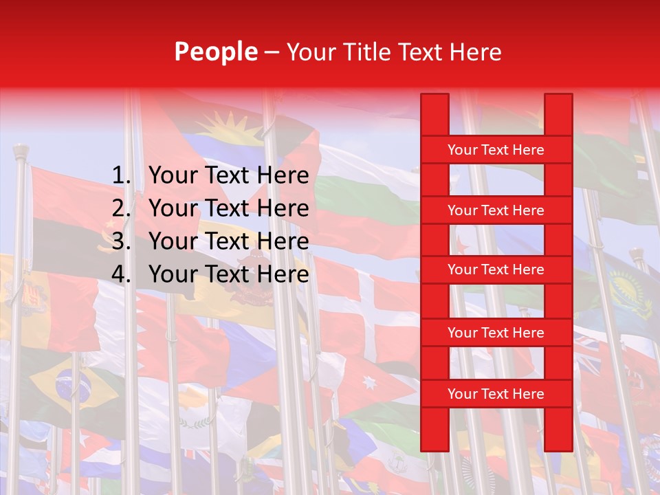 A Bunch Of Flags That Are Flying In The Air PowerPoint Template