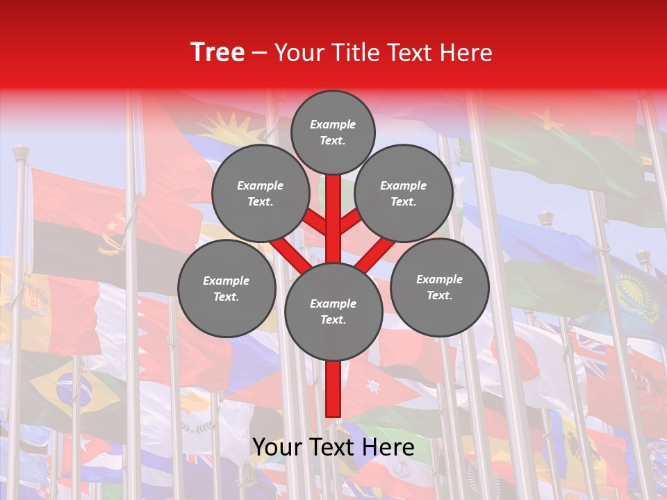 A Bunch Of Flags That Are Flying In The Air PowerPoint Template