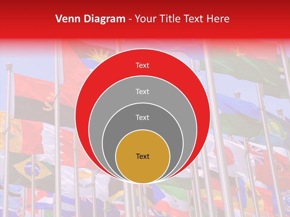 A Bunch Of Flags That Are Flying In The Air PowerPoint Template