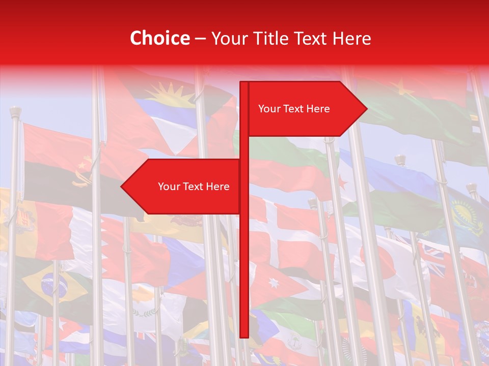 A Bunch Of Flags That Are Flying In The Air PowerPoint Template
