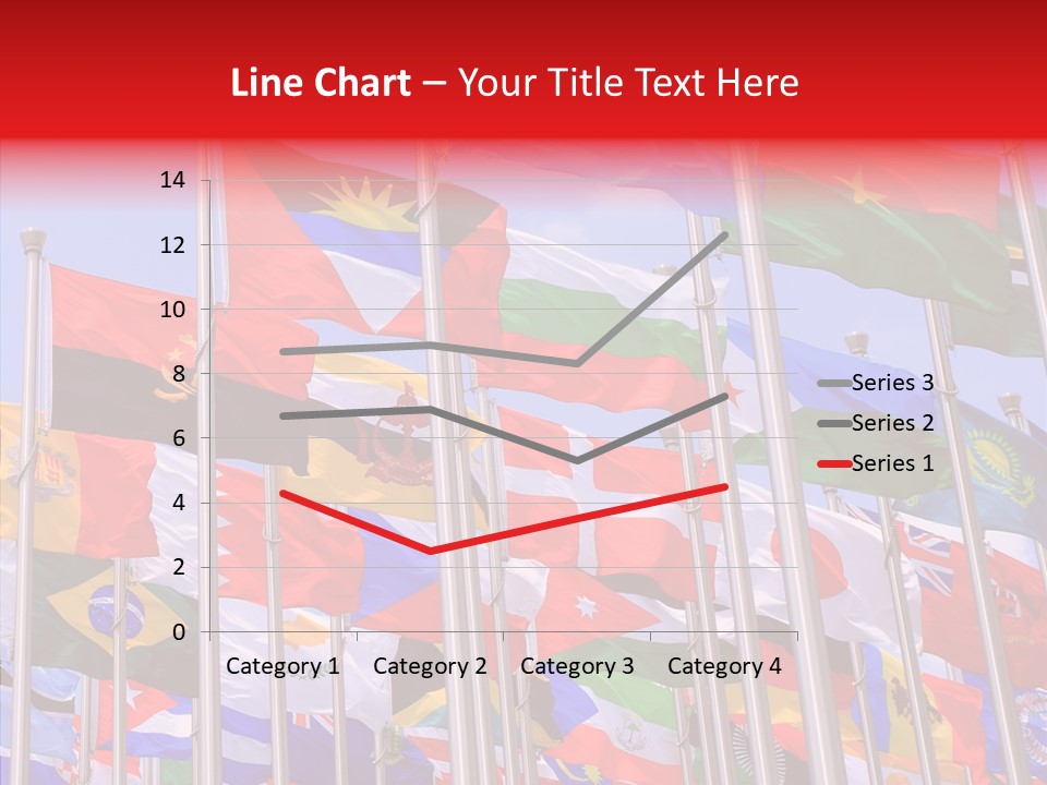 A Bunch Of Flags That Are Flying In The Air PowerPoint Template